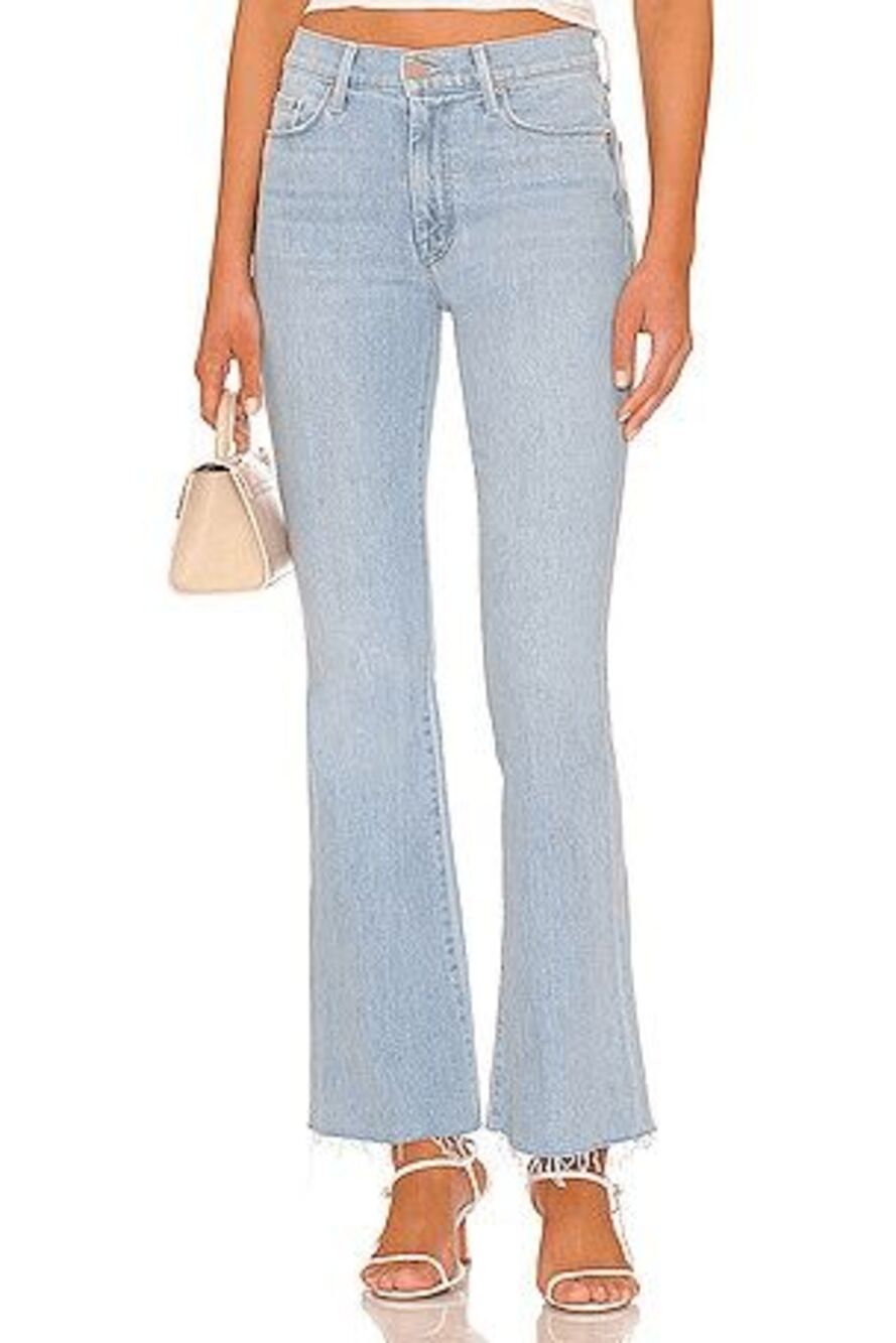 MOTHER Blue Mentally Elsewhere Denim The Weekendr Fray Jeans Women's Size 32
